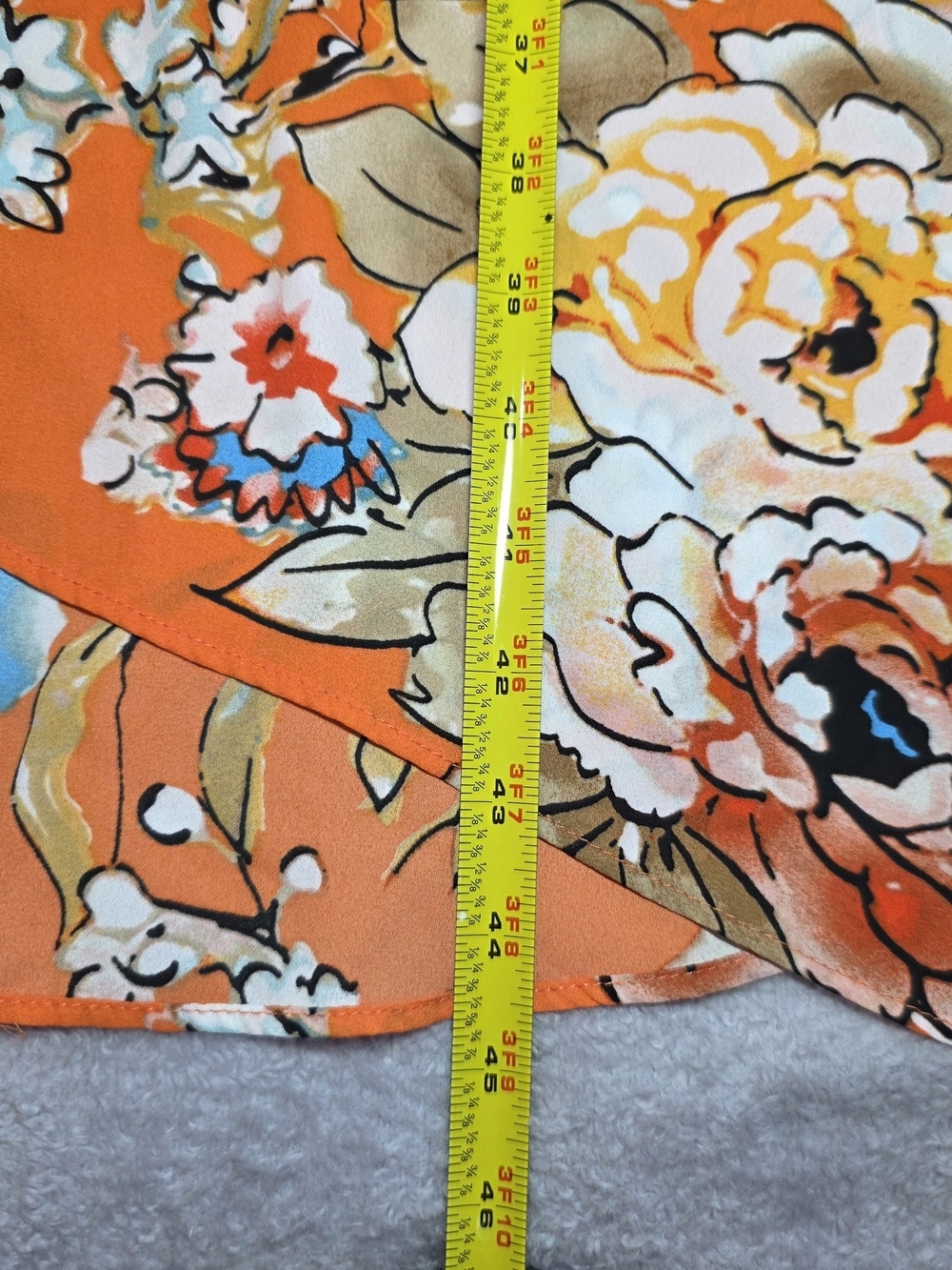 Floral Kimono Cover Up With Lace Inserts Size L - Picture 7 of 7